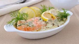 Лосось под соусом «Грибиш»