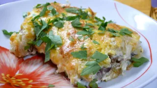 Запеканка из яиц с консервированной скумбрией