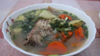 Суп с речной рыбой и овощами