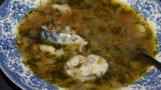 Суп из скумбрии, овощей и грибов