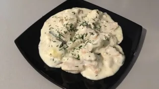 Минтай под сливочным соусом, быстрый рецепт
