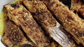 Камбала запеченная с карри
