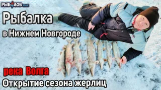 Зимняя рыбалка в Нижнем Новгороде. Первый лед 22 - 23 река Волга