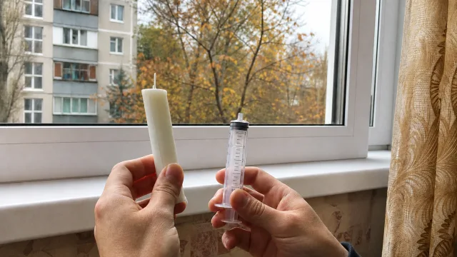 Забытый метод со свечкой и шприцем: как за 100 рублей заделать щели в окнах на всю зиму