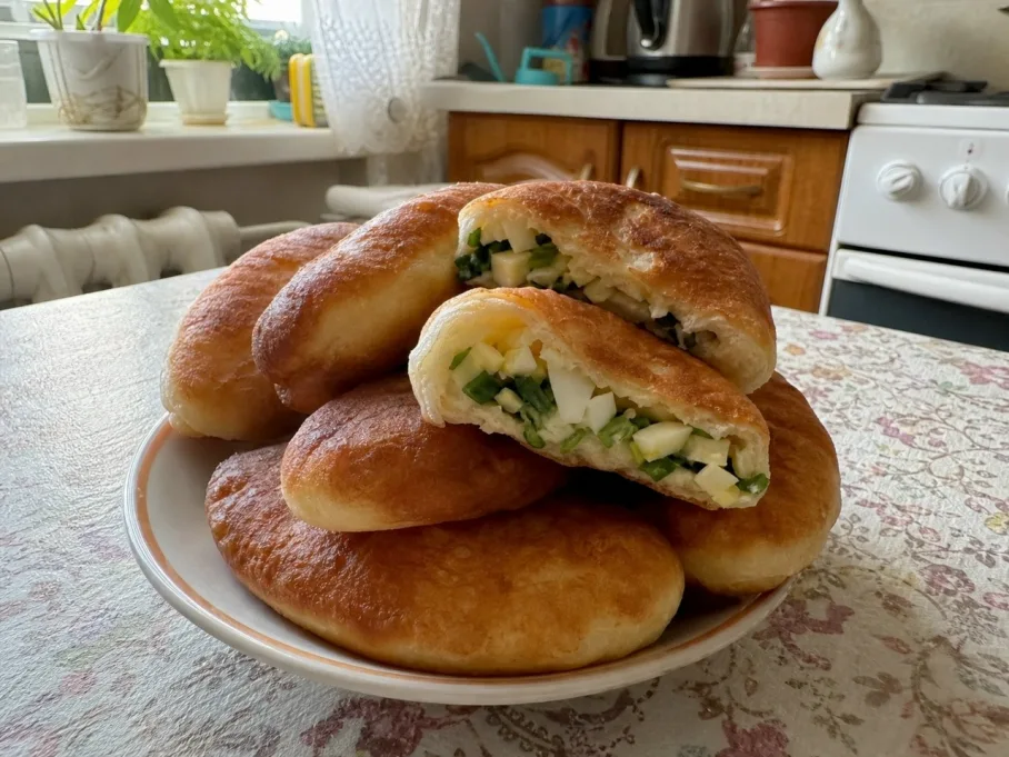 Ложку в руки — и на сковороду: ленивые пирожки с луком и яйцом за 15 минут
